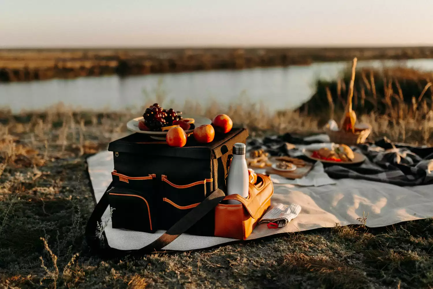 picnic blanket with bag